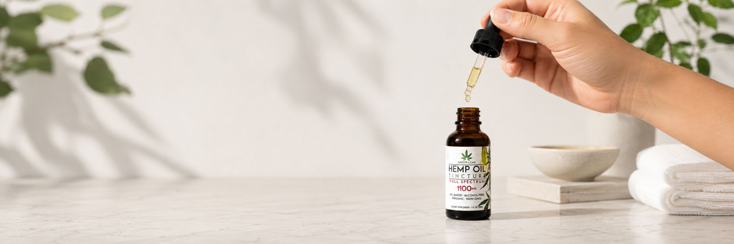 Full spectrum hemp oil tincture bottle
