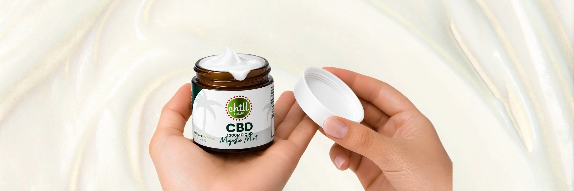 CBD topicals collection featuring creams, balms, and roll-ons