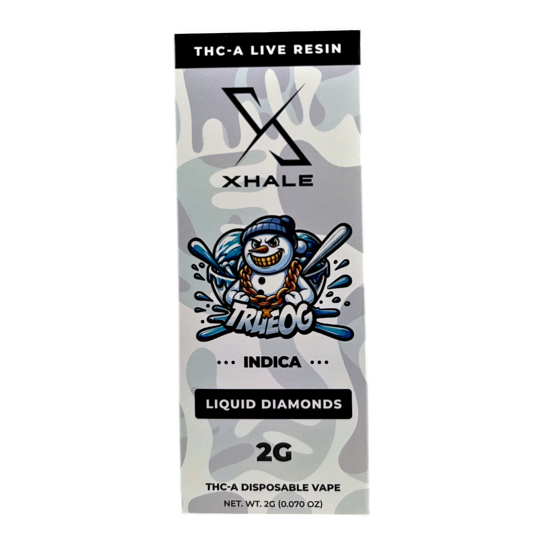 Xhale Live Resin Liquid Diamonds Indica 2G Disposable